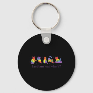 Lesbian Eat What Cat Meme Gay Pride Month Lgbt Adu Key Ring