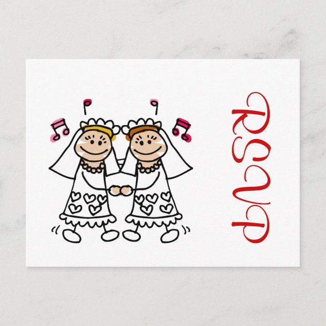 Lesbian First Dance Invitation Postcard (Front)