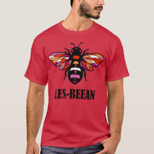 Lesbian Flag Bee Funny Proud LGBTQ Ally Gay Pride  T-Shirt