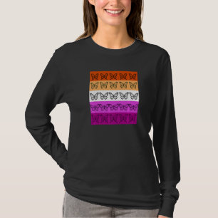 Lesbian Flag Colour Butterfly Subtle Sapphic Pride T-Shirt