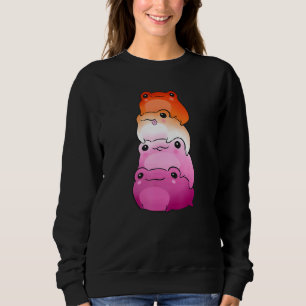 Lesbian Flag Colour Frog Subtle Lgbtq Sapphic Prid Sweatshirt