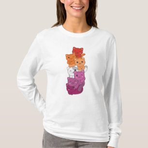 Lesbian Flag Gay Pride Lgbtq Cats Cute Cat T-Shirt