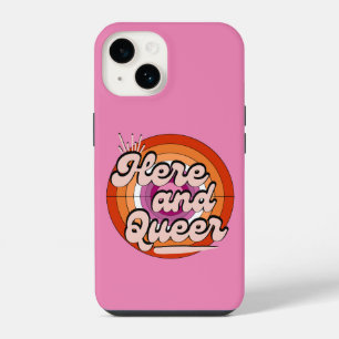 Lesbian Flag: LGBTQ - Here and Queer iPhone 14 Case