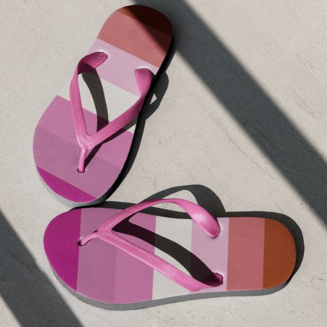 Lesbian Flag Pink Red Striped Pride Jandals (Creator Uploaded)