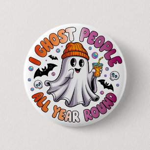 Lesbian Funny Halloween – I Ghost People 6 Cm Round Badge