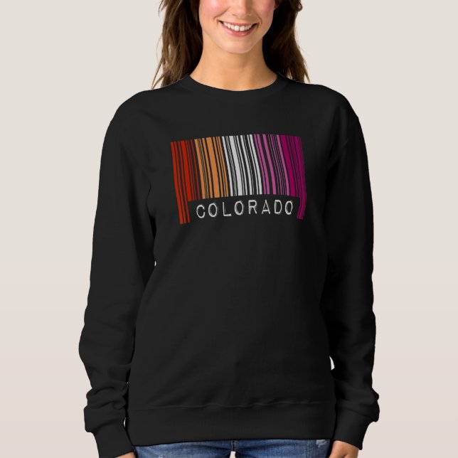 Lesbian Gay Barcode Pride Colorado Queer Aesthetic Sweatshirt (Front)