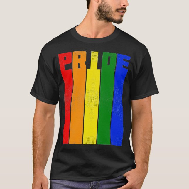 Lesbian Gay LGBTQ Pride Month Rainbow Flag Premium T-Shirt (Front)
