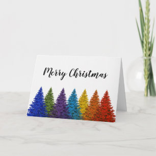 Lesbian Gay Pride Rainbow Flag Christmas Tree Holiday Card