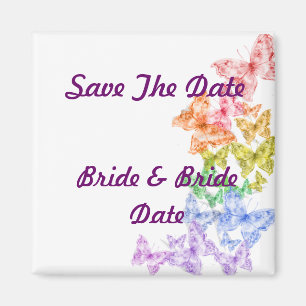 Lesbian Gay Save the Date Wedding Magnets
