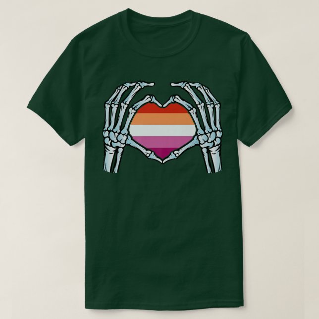 Lesbian  Gay Skeleton  seual Identity  Nonbinary L T-Shirt (Design Front)