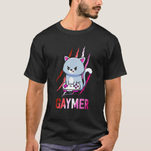 Lesbian Gaymer Geek Pride Lgbt Video Game   Cat T-Shirt