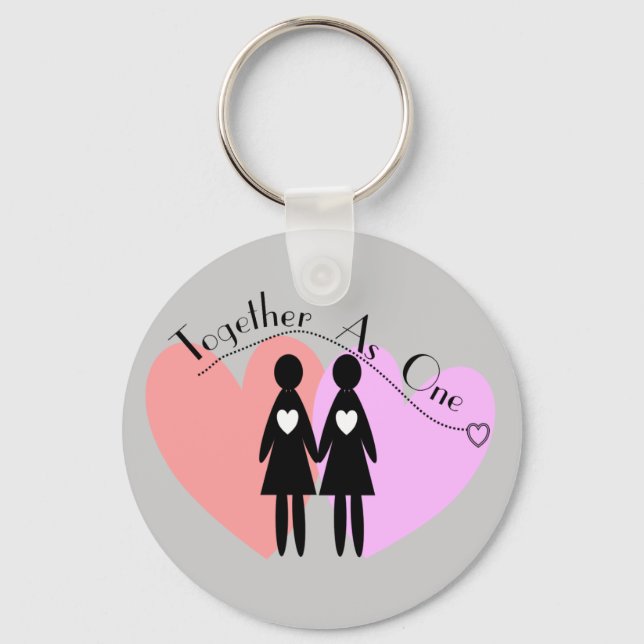 Lesbian Gifts "Together As One" Key Ring (Front)
