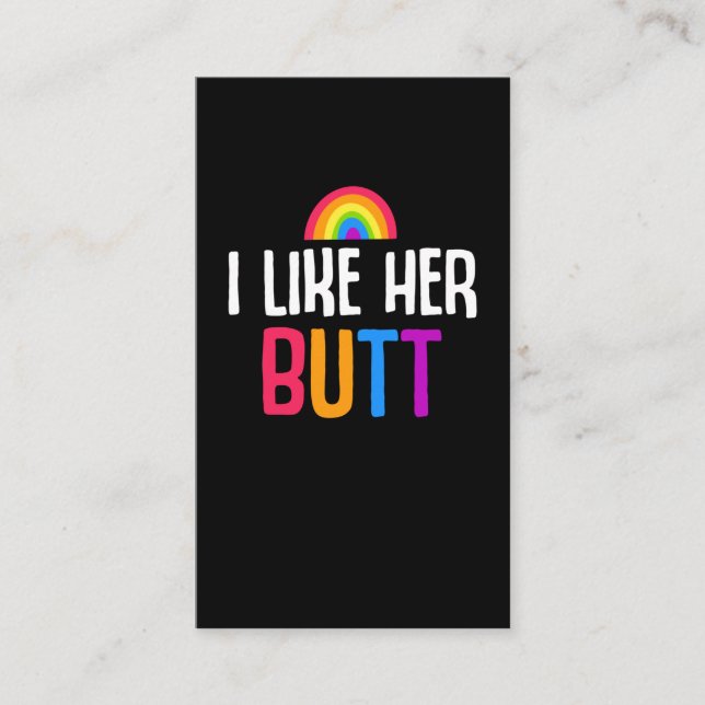Lesbian Girlfriend Butt LGBT Couple Quote Business Card (Front)