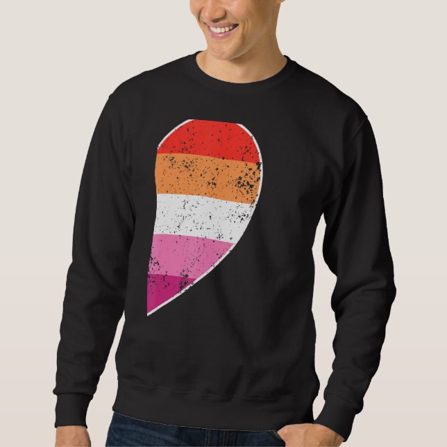 Lesbian Heart Lgbtq Matching Gay Couples Valentine Sweatshirt (Front)