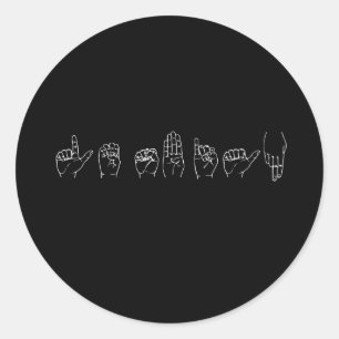 Lesbian in Sign Language  (Pickup Line) Classic Round Sticker