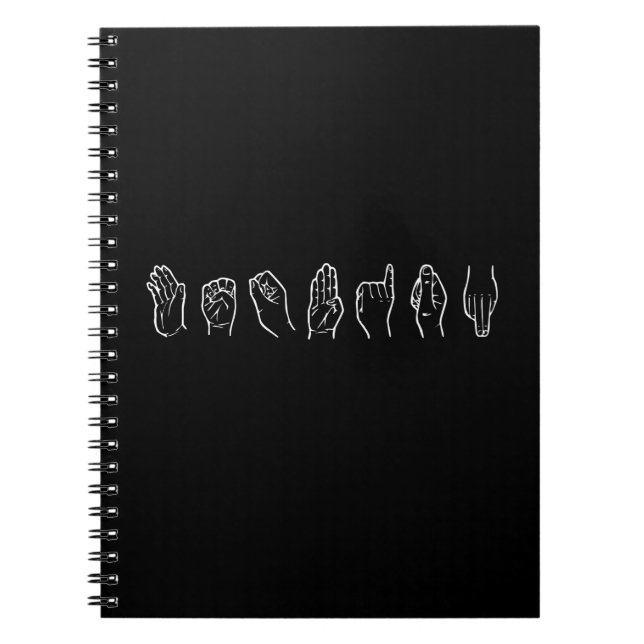 LESBIAN IN SIGN LANGUAGE SPIRAL NOTEBOOK (Front)