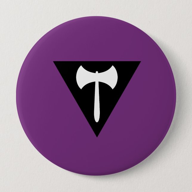 Lesbian Labrys Pride Flag 10 Cm Round Badge (Front)