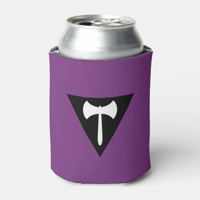 Lesbian Labrys Pride Flag Can Cooler (Can Front)