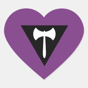 Lesbian Labrys Pride Flag Heart Sticker