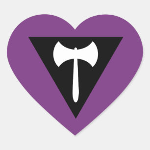 Lesbian Labrys Pride Flag Heart Sticker