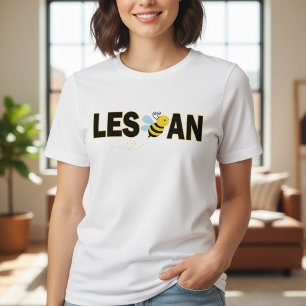 Lesbian LGBT Pride Bee Cute Modern Typography Tri-Blend Shirt