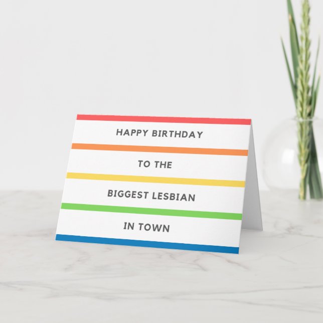 Lesbian LGBT Pride birthday card (Front)