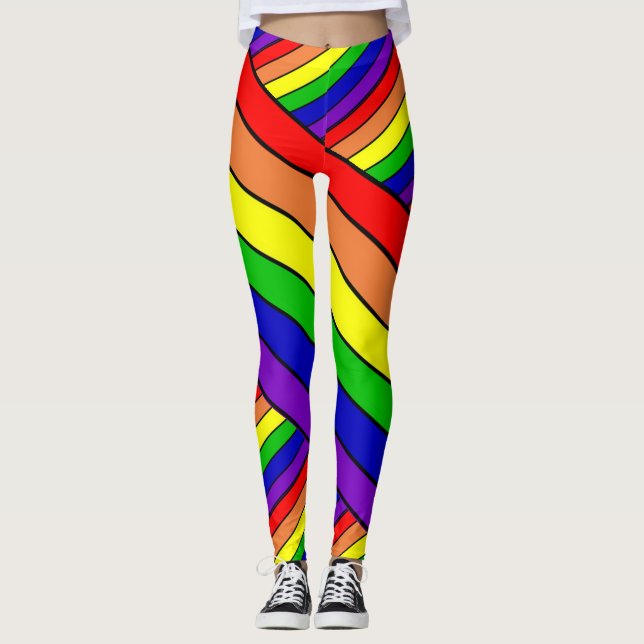 Lesbian LGBT Pride Rainbow Leggings (Front)