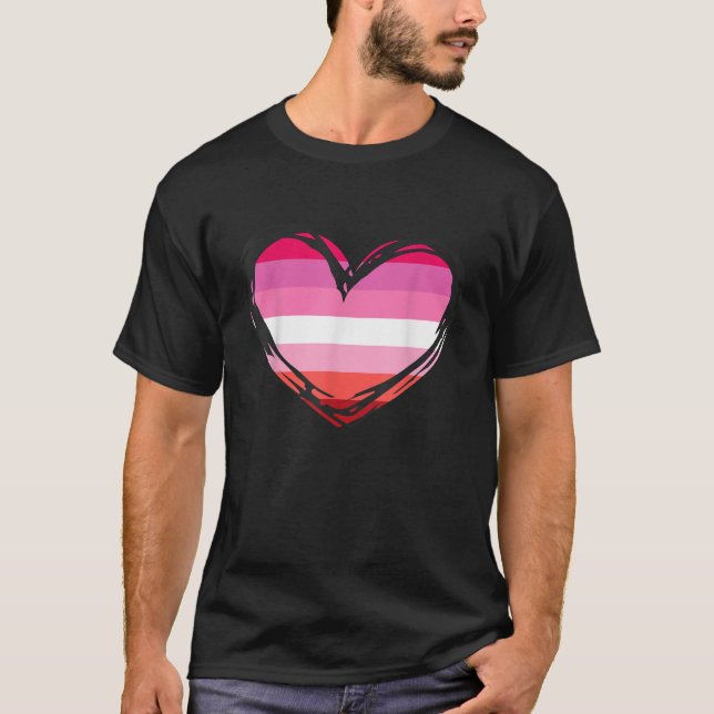 Lesbian LGBTQ Rainbow T Shirt (Front)