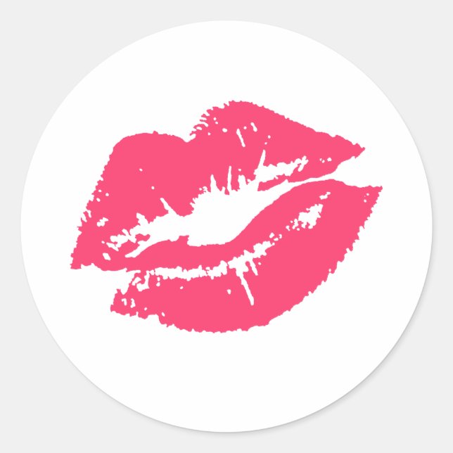 LESBIAN LIPS SYMBOL CLASSIC ROUND STICKER (Front)