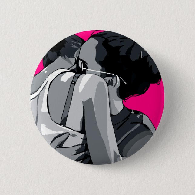 lesbian love 6 cm round badge (Front)