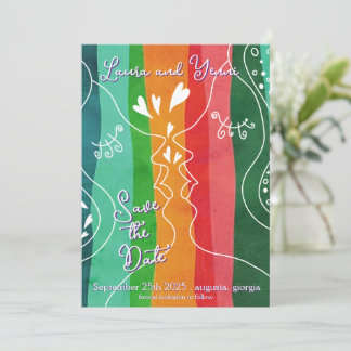 Lesbian Love Doodle Save The Date
