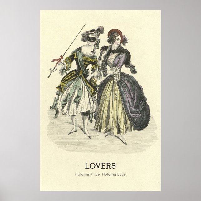 Lesbian Lovers at Masquerade Ball Poster (Front)