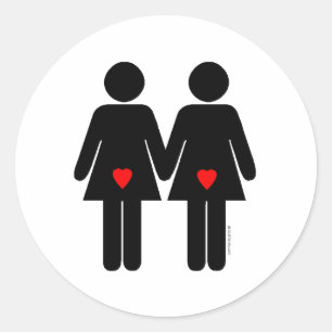 Lesbian Lovers Classic Round Sticker