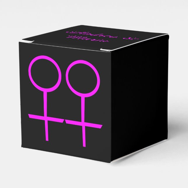 Lesbian Lovers Custom Favour Box (Front Side)