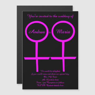 Lesbian Lovers Custom Magnetic Wedding Invites