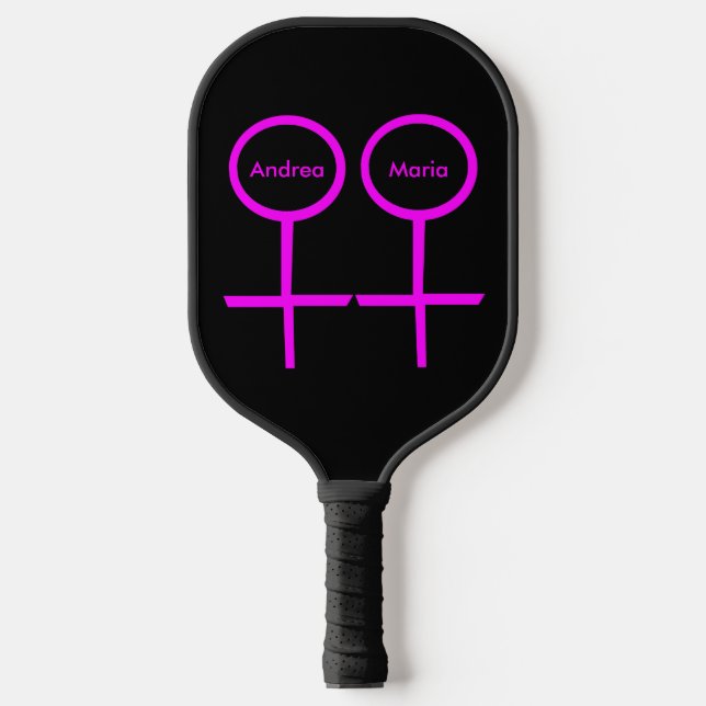 Lesbian Lovers Custom Names Pickleball Paddle (Front)