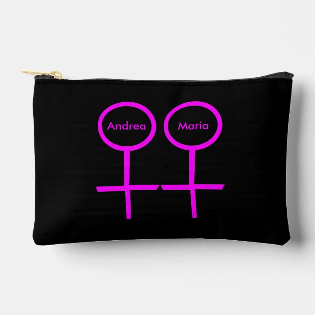 Lesbian Lovers Customisable Accessory Pouch (Front)