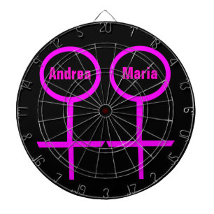 Lesbian Lovers Customisable Dartboard