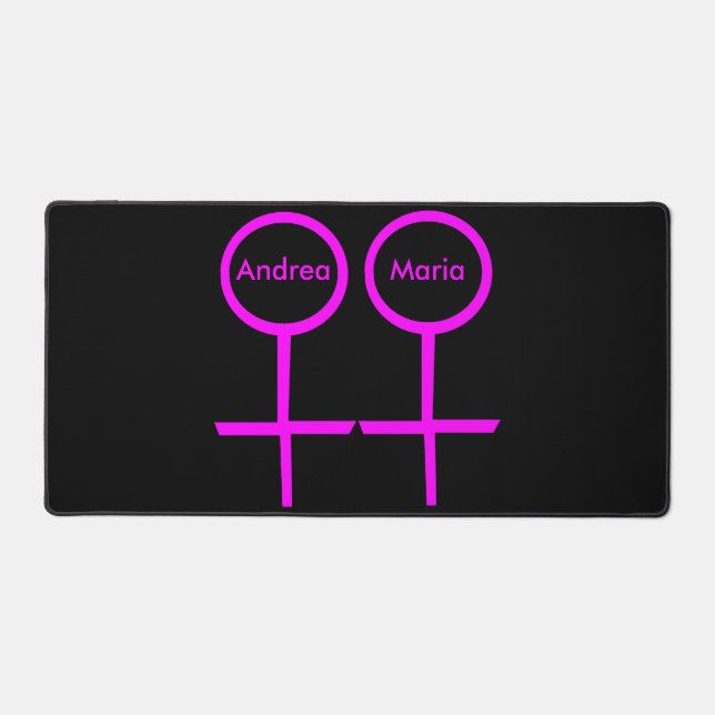 Lesbian Lovers Customisable Desk Mat (Front)