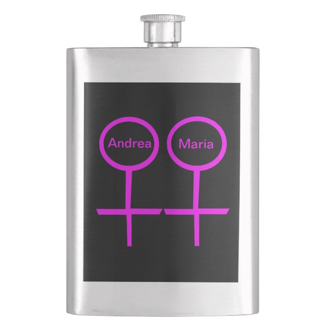 Lesbian Lovers Customisable Flask (Front)