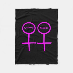 Lesbian Lovers Customisable Fleece Blanket