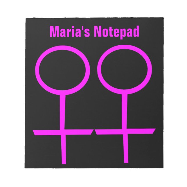 Lesbian Lovers Customisable Notepad (Front)