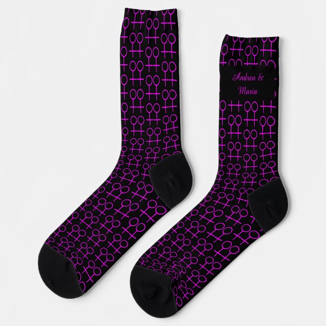 Lesbian Lovers Customisable Patterned Socks (Left)
