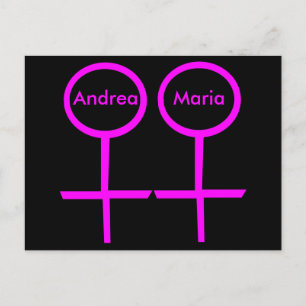 Lesbian Lovers Customisable Postcard