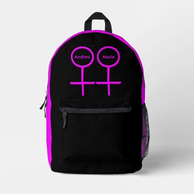 Lesbian Lovers Customisable Printed Backpack (Front)