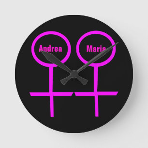 Lesbian Lovers Customisable Wall Clock