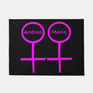Lesbian Lovers Personalised Doormat