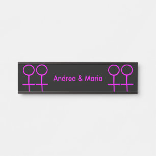 Lesbian Lovers Personalised Hanging Sign