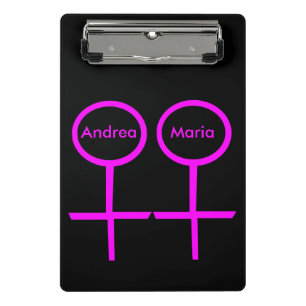 Lesbian Lovers Personalised Mini Clipboard