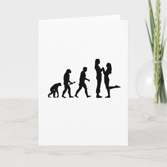 Lesbian Marriage Evolution Holiday Card (Front)